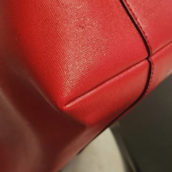 Fendi Monster Eyes Tote – Red Saffiano Leather With Fendi Charm - Picture 12 of 16